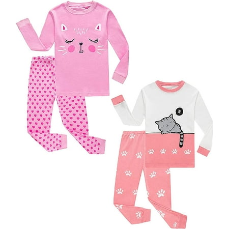 Little Big Girls Pajamas Set Long Sleeve PJs 100% Cotton Pyjamas