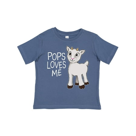 Inktastic Pops Loves Me- Cute Goat Gift Toddler Boy or Toddler Girl T-Shirt