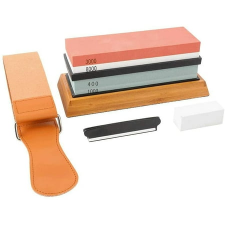 Whetstone Knife Sharpener Grit 400/1000/3000/6000 Flattening Stone Kitchen Sharpener with NonSlip Bamboo Base
Whetstone Knife Sharpener Grit 400/1000/3000/6000 Flattening Stone Kitchen Sharpener with NonSlip Bamboo Base