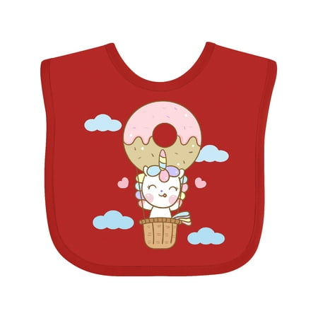 Inktastic Unicorn Donut Balloon Gift Baby Boy or Baby Girl Bib