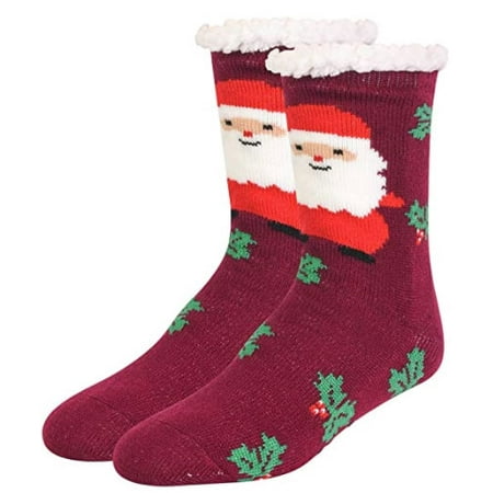 Women Thermal Christmas Non-Skid Slipper Socks Soft and Fuzzy