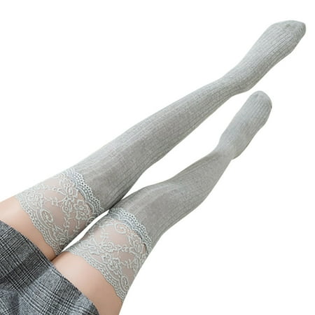 Labakihah long socks for women Women Lace Trim Thigh High Over The Knee Socks Long Cotton Warm Stockings Grey
Labakihah long socks for women Women Lace Trim Thigh High Over The Knee Socks Long Cotton Warm Stockings Grey