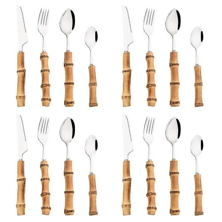4/8/16/24pcs Creative Bamboo Handle Cutlery Set Stainless Steel Tableware Steak Knife Fork Spoon Teaspoo
4/8/16/24pcs Creative Bamboo Handle Cutlery Set Stainless Steel Tableware Steak Knife Fork Spoon Teaspoo