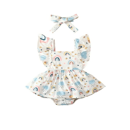 Gwiyeopda Infant Baby Girl Summer Clothes Short Sleeve Rainbow Tutu Romper Jumpsuit Outfit
Gwiyeopda Infant Baby Girl Summer Clothes Short Sleeve Rainbow Tutu Romper Jumpsuit Outfit