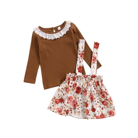 Canrulo 2Pcs Toddler Baby Girls Long Sleeve Lace Knitted Tops T-shirt+Floral Suspender Skirts Clothes Coffee 2-3 Years
Canrulo 2Pcs Toddler Baby Girls Long Sleeve Lace Knitted Tops T-shirt+Floral Suspender Skirts Clothes Coffee 2-3 Years