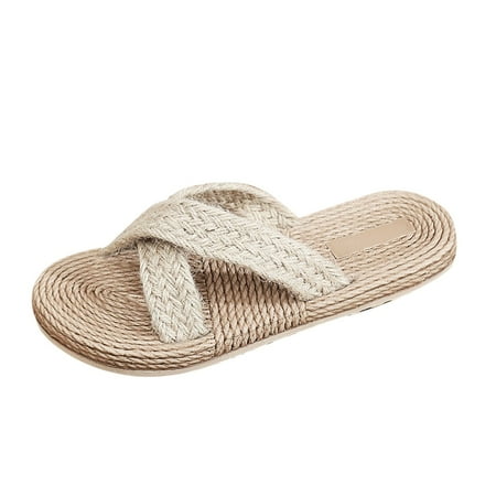 SEMIMAY Fashion Summer Women Slippers Cotton Linen Beach Casual Strap Flat Bottom Lightweight Beige
SEMIMAY Fashion Summer Women Slippers Cotton Linen Beach Casual Strap Flat Bottom Lightweight Beige