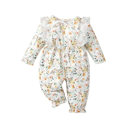 Imcute Newborn Baby Girls Long Sleeve Lace Ruffle Romper Flower Print for Princess Birthday Yellow 3-6 Months
Imcute Newborn Baby Girls Long Sleeve Lace Ruffle Romper Flower Print for Princess Birthday Yellow 3-6 Months