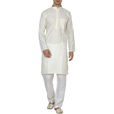 Royal Men s Light Beige Fine Cotton Linen Airy Kurta Pyjama Set