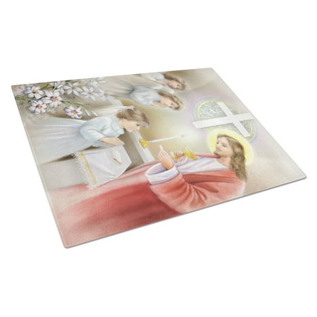 Caroline s Treasures First Communion Girl Glass Cutting Board Large