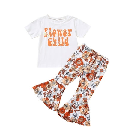 YWDJ 1-6Years Outfit Sets for Girls Toddler Cartoon Flower Short-sleeved Suit Bell-bottomed Pants 2 Piece Suit White 100
YWDJ 1-6Years Outfit Sets for Girls Toddler Cartoon Flower Short-sleeved Suit Bell-bottomed Pants 2 Piece Suit White 100