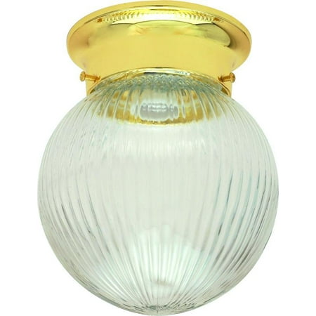 Hardware House 54-4338 Single Light Ceiling Fixture with Polished Brass Finish