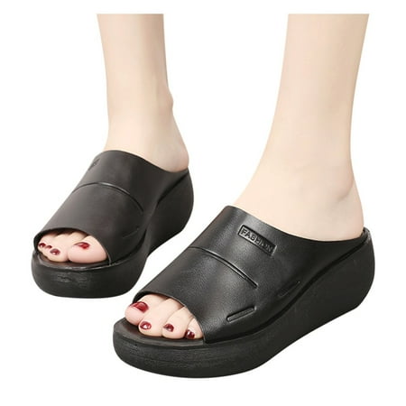 Aayomet Womens Sandals Fashion Breathable Wedges Summer Slip-On Shoes Women s Sandals Toe Platform Women s sandals Black 7.5
Aayomet Womens Sandals Fashion Breathable Wedges Summer Slip-On Shoes Women s Sandals Toe Platform Women s sandals Black 7.5
