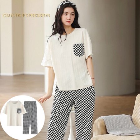QWZNDZGR Spring Summer Short Sleeved Elegant Women s Pajamas Set Abstract Sexy Black Nightwear Plaid Sleepwear Lounge Homewear Fashion
QWZNDZGR Spring Summer Short Sleeved Elegant Women s Pajamas Set Abstract Sexy Black Nightwear Plaid Sleepwear Lounge Homewear Fashion