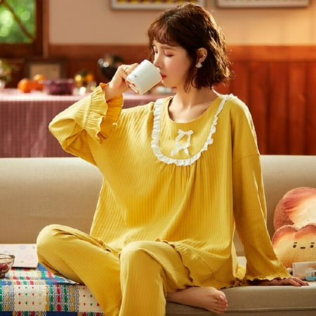 PIKADINGNIS New Long Sleeve Cotton Pajamas Set Young Style Women Sleepwear Spring Lady Nightwear Casual Home Cloth Soft Comfortable Pyjamas
PIKADINGNIS New Long Sleeve Cotton Pajamas Set Young Style Women Sleepwear Spring Lady Nightwear Casual Home Cloth Soft Comfortable Pyjamas