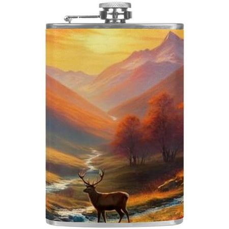 josid Deer Pattern 3.6x6in Stainless Steel Small Flask Leak-Proof Stainless Steel Construction Wrapped in Premium Two-Layer Leather Nano-Printed Design 227ml Capacity
josid Deer Pattern 3.6x6in Stainless Steel Small Flask Leak-Proof Stainless Steel Construction Wrapped in Premium Two-Layer Leather Nano-Printed Design 227ml Capacity