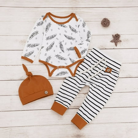Hunpta Newborn Infant Baby Boys Girls Long Sleeve Cartoon Patchwork Romper Bodysuit Tops Striped Pant Trousers With Hat Outfits Set 3PCS Clothes
Hunpta Newborn Infant Baby Boys Girls Long Sleeve Cartoon Patchwork Romper Bodysuit Tops Striped Pant Trousers With Hat Outfits Set 3PCS Clothes