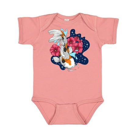 Inktastic Japanese Koi Fish Pond with Stars Gift Baby Boy or Baby Girl Bodysuit