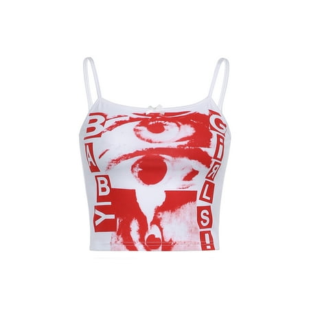 Women s Crop Cami Tops Sleeveless Spaghetti Strap Eye Letter Print Slim Fit Camisole
Women s Crop Cami Tops Sleeveless Spaghetti Strap Eye Letter Print Slim Fit Camisole