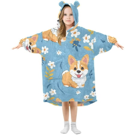 joogoo Wearable Blanket Hoodie for Kids Cartoon Corgi Floral Flannel Oversized Sweatshirt 3-14 Years S
joogoo Wearable Blanket Hoodie for Kids Cartoon Corgi Floral Flannel Oversized Sweatshirt 3-14 Years S