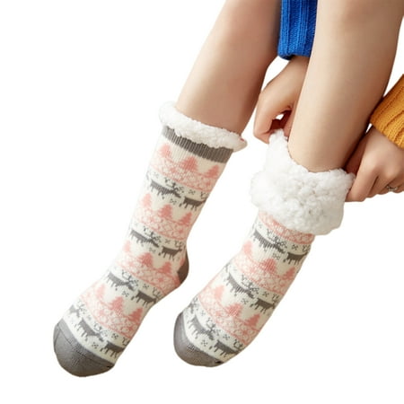 UDIYO 1 Pair Floor Socks Mid-calf Sherpa Lining Stretchy Soft Christmas Reindeer Pattern Feet Protection Non-slip Winter Thermal Women Indoor Home Slipper Sleeping Socks for Home 
UDIYO 1 Pair Floor Socks Mid-calf Sherpa Lining Stretchy Soft Christmas Reindeer Pattern Feet Protection Non-slip Winter Thermal Women Indoor Home Slipper Sleeping Socks for Home