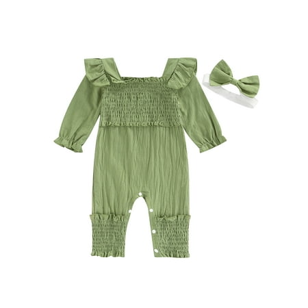 wybzd Infant Baby Girl Ruched Romper Jumpsuit Ruffle Long Sleeve Bodysuit One Piece Clothes Spring Fall Outfit Green 6-12 Months
wybzd Infant Baby Girl Ruched Romper Jumpsuit Ruffle Long Sleeve Bodysuit One Piece Clothes Spring Fall Outfit Green 6-12 Months