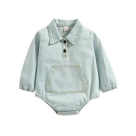 Canrulo Infant Newborn Baby Boys Girls Casual Romper Solid Color Long Sleeve Lapel One-piece Denim Bodysuit Light Blue 18-24 Months
Canrulo Infant Newborn Baby Boys Girls Casual Romper Solid Color Long Sleeve Lapel One-piece Denim Bodysuit Light Blue 18-24 Months