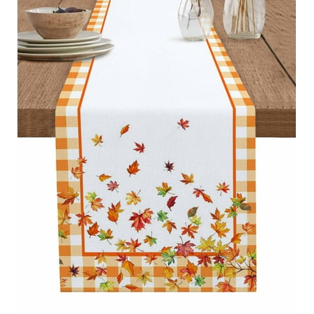 Maple Leaf Table Runner Orange Plaid Autumn Botanical Watercolor Tablerunners 13 x 48 Inch Table Decorations Tabletop Scarf for Summer Gathering Holiday Farmhouse Kitchen Dining Decor
Maple Leaf Table Runner Orange Plaid Autumn Botanical Watercolor Tablerunners 13 x 48 Inch Table Decorations Tabletop Scarf for Summer Gathering Holiday Farmhouse Kitchen Dining Decor