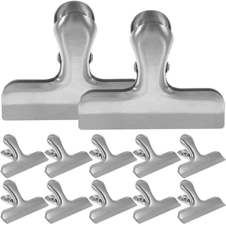 12 Pcs Stainless Steel Chip Bag Clips for Air Tight Seal Grip on Food