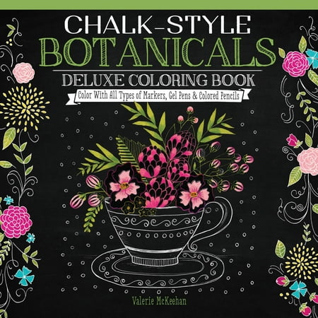 Design Originals Chalk-Style Botanicals Deluxe Coloring Book Adult Coloring Book