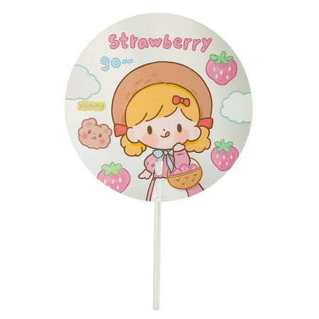 Hand Held Six Fold Fan Cute Portable PP Folding Fan Cartoon Hand Fan Cool Fan
