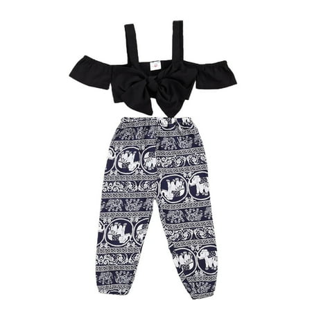 One opening Girls Summer Kids Black Short Sleeve Suspender + Elephant Printed Pattern Long Pants 1-6 Years
One opening Girls Summer Kids Black Short Sleeve Suspender + Elephant Printed Pattern Long Pants 1-6 Years