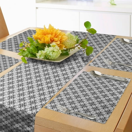 Floral Table Runner & Placemats Victorian Lace Flower Pattern Curved Blooms Lines Vintage Work of Art Print Set for Dining Table Decor Placemat 4 pcs + Runner 12 x72 Black Pale Grey by Ambesonne
Floral Table Runner & Placemats Victorian Lace Flower Pattern Curved Blooms Lines Vintage Work of Art Print Set for Dining Table Decor Placemat 4 pcs + Runner 12 x72 Black Pale Grey by Ambesonne