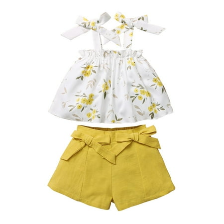 KIMI BEAR Toddler Girls Outfits Summer Small Floral Suspender + Yellow Shorts 2PCs Set 2-3 Years White
KIMI BEAR Toddler Girls Outfits Summer Small Floral Suspender + Yellow Shorts 2PCs Set 2-3 Years White