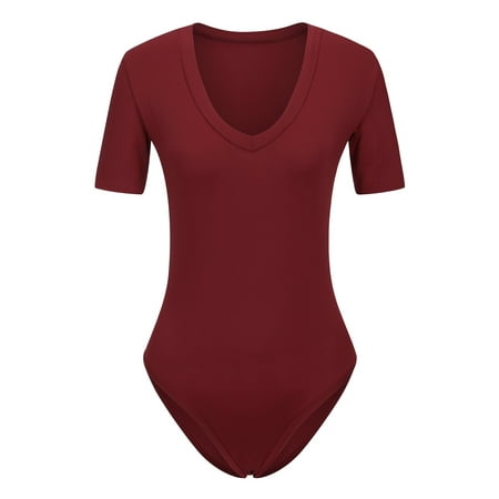 FOCUSSEXY Women s Bodysuit Short Sleeve Jumpsuit Women s Basic V Neck T Shirt Summer Playsuit Stretch T-shirt Bodysuits Shapewear Tops
FOCUSSEXY Women s Bodysuit Short Sleeve Jumpsuit Women s Basic V Neck T Shirt Summer Playsuit Stretch T-shirt Bodysuits Shapewear Tops