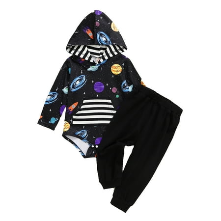Kucnuzki 9 Months Baby Boy Winter Outfits Pants Sets 12 Months Long Sleeve Carton Planet Prints Hooded Romper Top Elastic Pants 2PCS Set Black
Kucnuzki 9 Months Baby Boy Winter Outfits Pants Sets 12 Months Long Sleeve Carton Planet Prints Hooded Romper Top Elastic Pants 2PCS Set Black