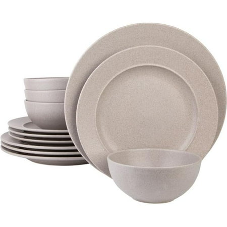 Home Essentials & Beyond 93956 Guarda Grey Dinnerware Set 12 Piece