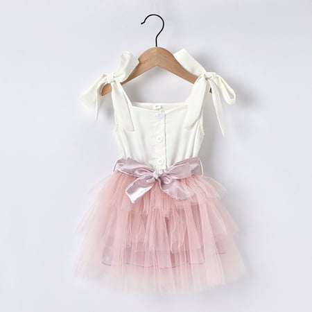 Tking Fashion Toddler Baby Kids Girls Sleeveless Solid Bow Tulle Princess Dresses Clothes Pink 100
Tking Fashion Toddler Baby Kids Girls Sleeveless Solid Bow Tulle Princess Dresses Clothes Pink 100
