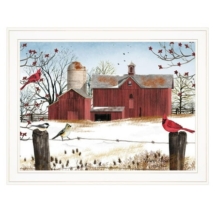 "Winter Friends" by Billy Jacobs, Ready to Hang Framed Print, White Frame