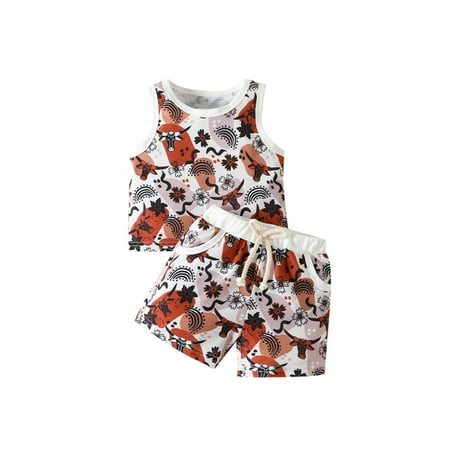 Woobling Baby 2Pcs Outfit Suit Sleeveless Tops + Shorts Loose Summer Outfits Newborn Elastic Waist Party Amber 100cm
Woobling Baby 2Pcs Outfit Suit Sleeveless Tops + Shorts Loose Summer Outfits Newborn Elastic Waist Party Amber 100cm
