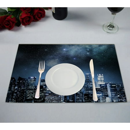 GCKG Night Sky Placemat City Skyline under a Starry Sky Placemat 12x18 Inch Set of 2
GCKG Night Sky Placemat City Skyline under a Starry Sky Placemat 12x18 Inch Set of 2