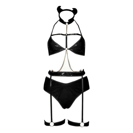 nsendm 2022 New Two Piece Sets Body Chain Streetwear Womens Festival Outifits Rave Suits PU Lingerie for Women Underwear Black Small
nsendm 2022 New Two Piece Sets Body Chain Streetwear Womens Festival Outifits Rave Suits PU Lingerie for Women Underwear Black Small