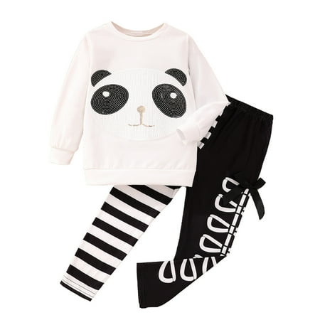 Outfits For Girls Long Sleeve Cartoon Print Pullover Tops And Striped Pants Two Pieces Set Baby Clothes
Outfits For Girls Long Sleeve Cartoon Print Pullover Tops And Striped Pants Two Pieces Set Baby Clothes