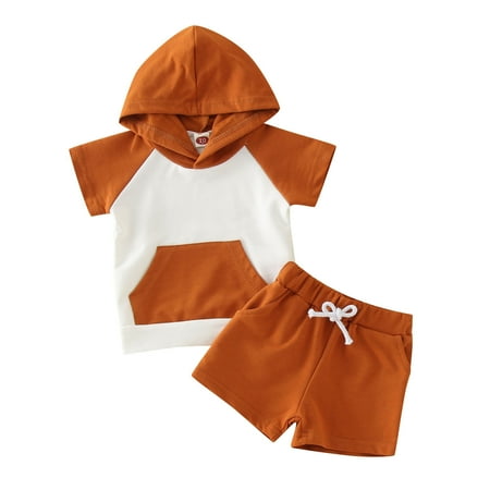 Kids Toddler Infant Newborn Baby Boys Short Sleeve Hooded T-Shirt Tops Solid Color Shorts Pants Outfit Set 2pcs
Kids Toddler Infant Newborn Baby Boys Short Sleeve Hooded T-Shirt Tops Solid Color Shorts Pants Outfit Set 2pcs