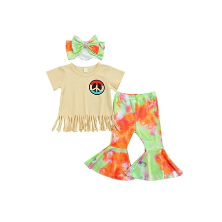 TheFound Summer Fashion Kids Girls Clothes Short Sleeve Tassel T Shirts Tie-Dye Printed Flare Pants Headband Sets
TheFound Summer Fashion Kids Girls Clothes Short Sleeve Tassel T Shirts Tie-Dye Printed Flare Pants Headband Sets