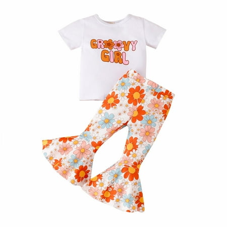 Toddler Girls Short Sleeve Letter T-Shirt Pullover Tops Bell Bottoms Pants Outfits Kids Child Clothing Streetwear Dailywear Outwear
Toddler Girls Short Sleeve Letter T-Shirt Pullover Tops Bell Bottoms Pants Outfits Kids Child Clothing Streetwear Dailywear Outwear
