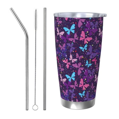 Ocsxa Bright Purple Butterflies Pattern 20oz Travel Coffee Mug with Flip Lid Stainless Steel Insulated Insulated Coffee Mug Thermal Cup with Splash Proof Sliding Lid-Straw Three-piece Set
Ocsxa Bright Purple Butterflies Pattern 20oz Travel Coffee Mug with Flip Lid Stainless Steel Insulated Insulated Coffee Mug Thermal Cup with Splash Proof Sliding Lid-Straw Three-piece Set