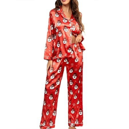 Christmas Pajama Sets for Women Cartoon Pattern Turn-down Collar Long Sleeve Shirt + Pants Xmas Sleepwear Homewear
Christmas Pajama Sets for Women Cartoon Pattern Turn-down Collar Long Sleeve Shirt + Pants Xmas Sleepwear Homewear