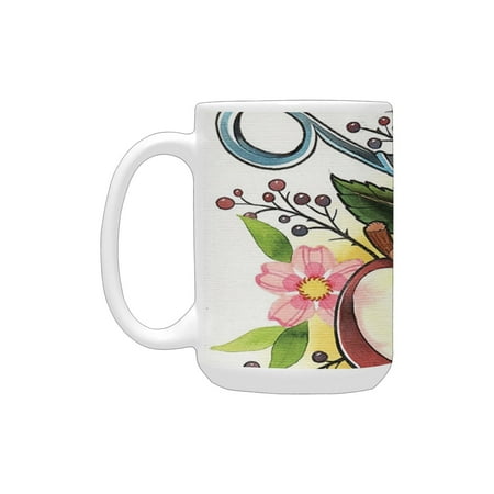 Trippy Art Decor Scissors with Apple Flower Leaves Imaginary Weird Farce Art Illustration Green Pink Ceramic Mug (15 OZ) (Made In USA)
Trippy Art Decor Scissors with Apple Flower Leaves Imaginary Weird Farce Art Illustration Green Pink Ceramic Mug (15 OZ) (Made In USA)