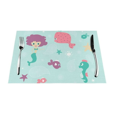 ZNDUO Placemats 1 PCS Heat Resistant Stain Resistant Woven PVC Insulation Placemats Durable Washable Elegant Table Mats for Dining-Mermaid Whale Seahorse 18 x12
ZNDUO Placemats 1 PCS Heat Resistant Stain Resistant Woven PVC Insulation Placemats Durable Washable Elegant Table Mats for Dining-Mermaid Whale Seahorse 18 x12