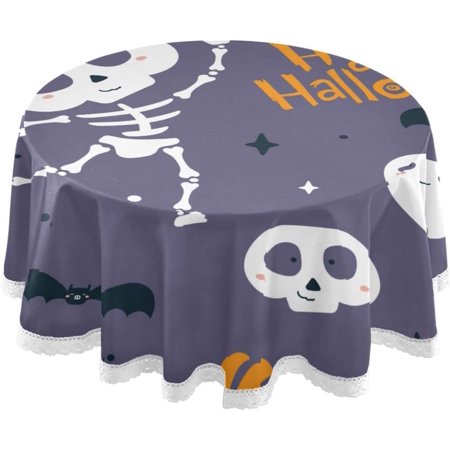 Hidove Halloween Sceleton Round Tablecloth 60In Table Cover Water Resistant Spill Proof Large Table Cover for Indoor & Outdoor Family Gathering Dinner BBQ Halloween Decoration
Hidove Halloween Sceleton Round Tablecloth 60In Table Cover Water Resistant Spill Proof Large Table Cover for Indoor & Outdoor Family Gathering Dinner BBQ Halloween Decoration